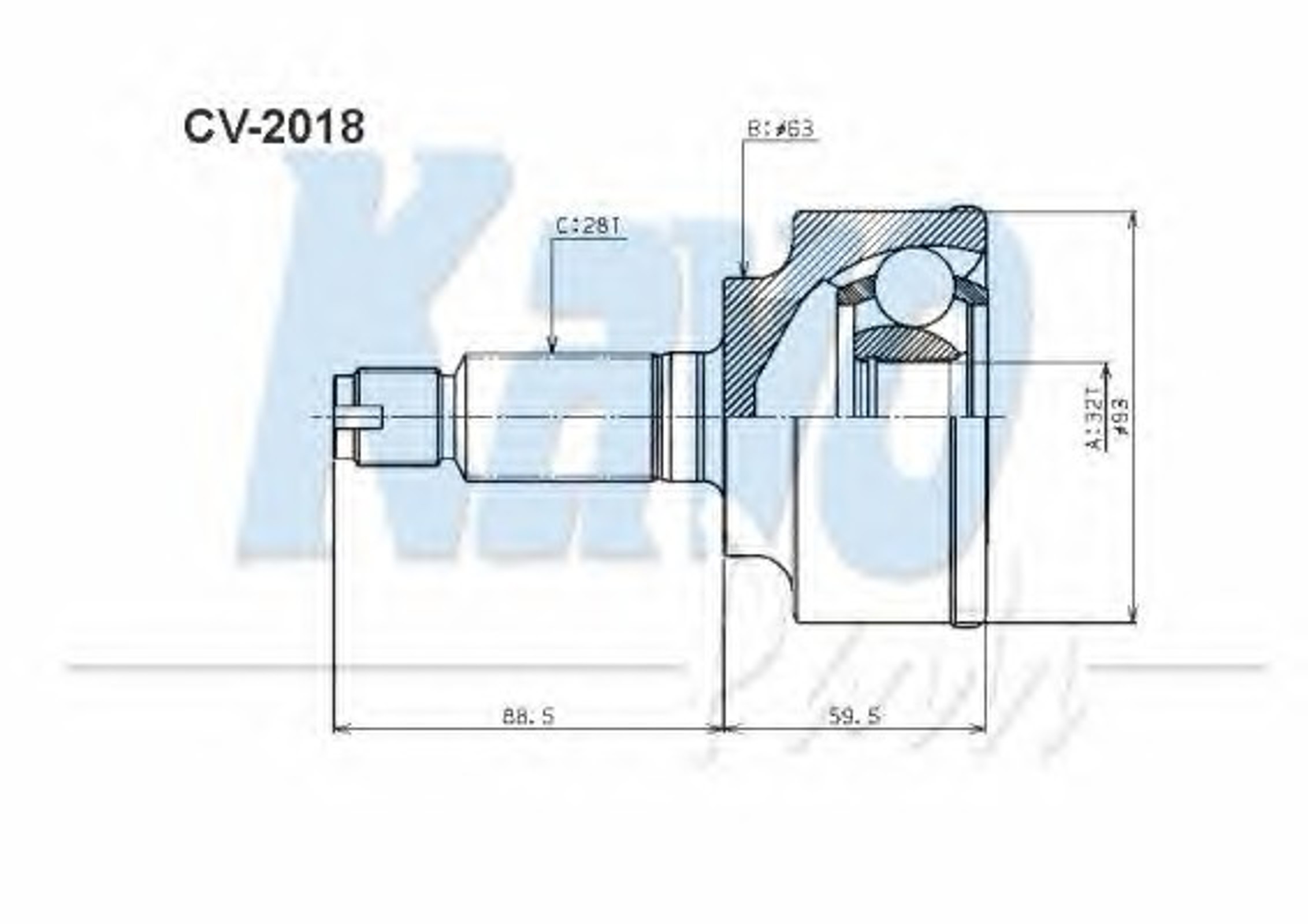 Шрус KAVO PARTS CV-2018