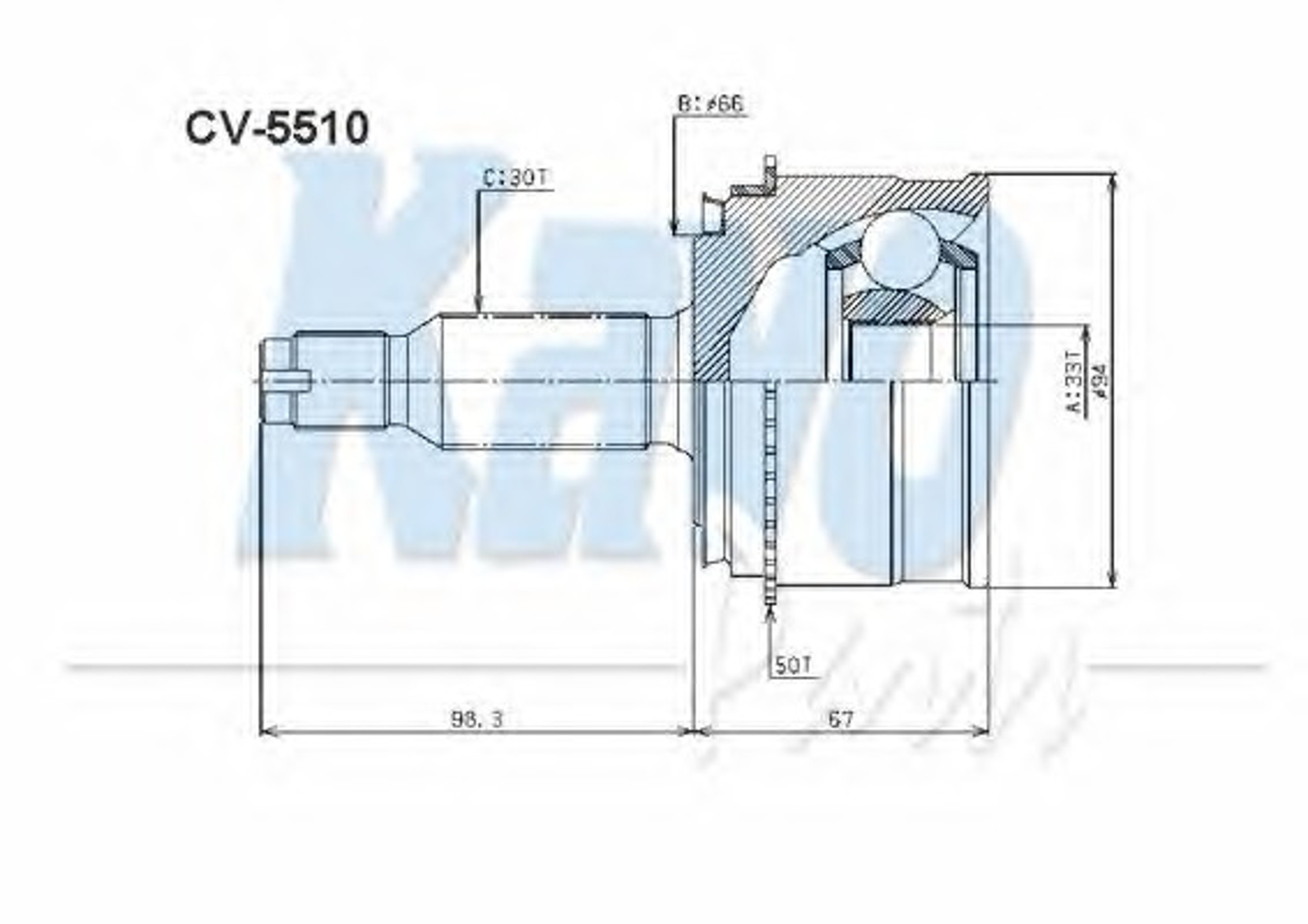 Шрус KAVO PARTS CV-5510