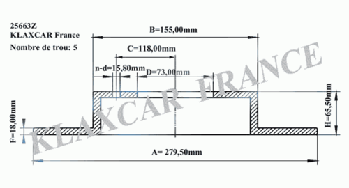 тормозные диски KLAXCAR FRANCE 25663Z