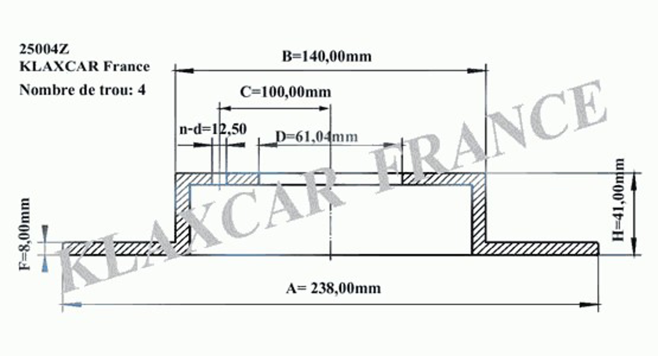 25004z KLAXCAR Диск тормозной