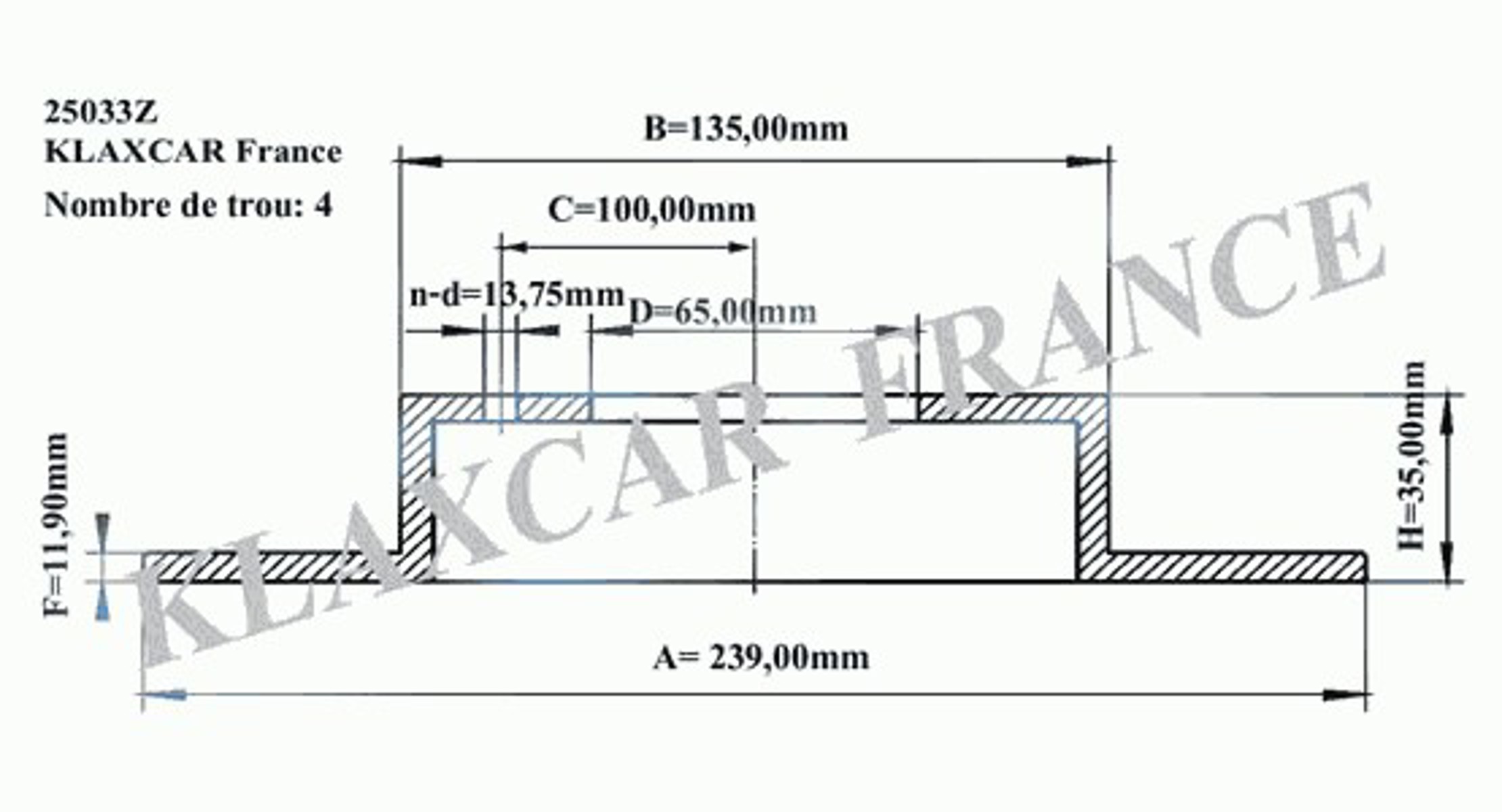 25033z KLAXCAR Диск тормозной