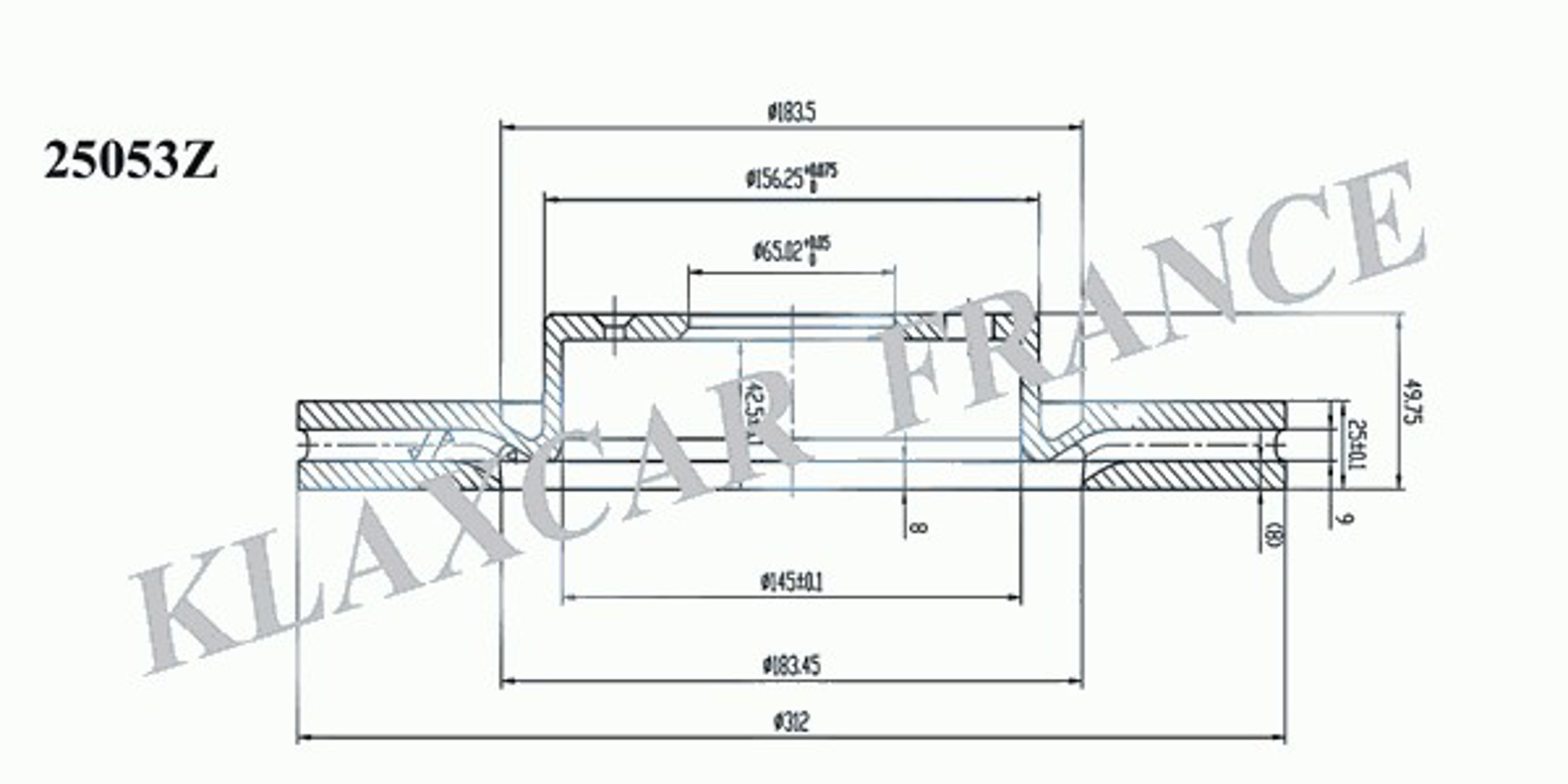 25053z KLAXCAR Диск тормозной