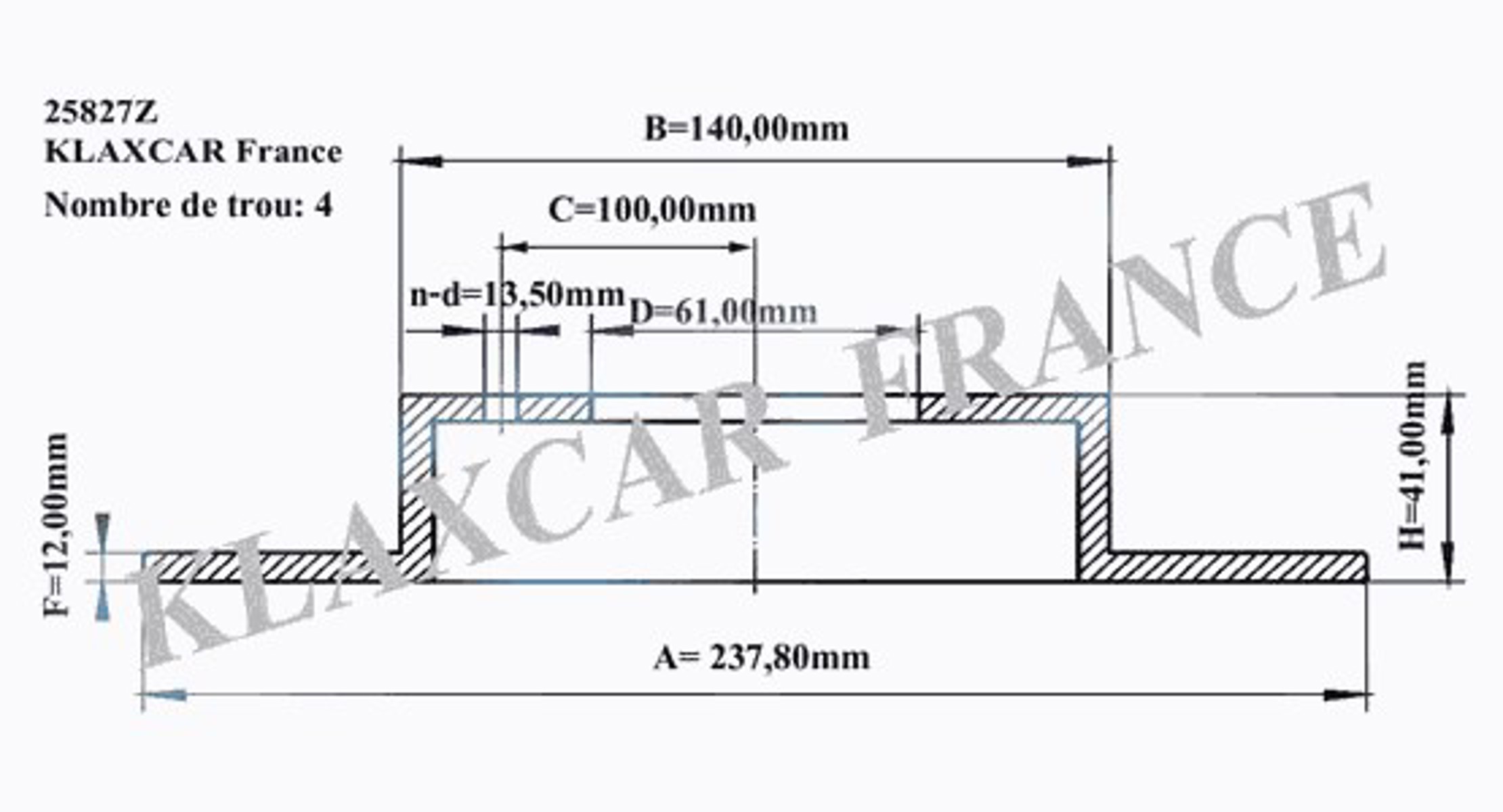 25827z KLAXCAR Диск тормозной