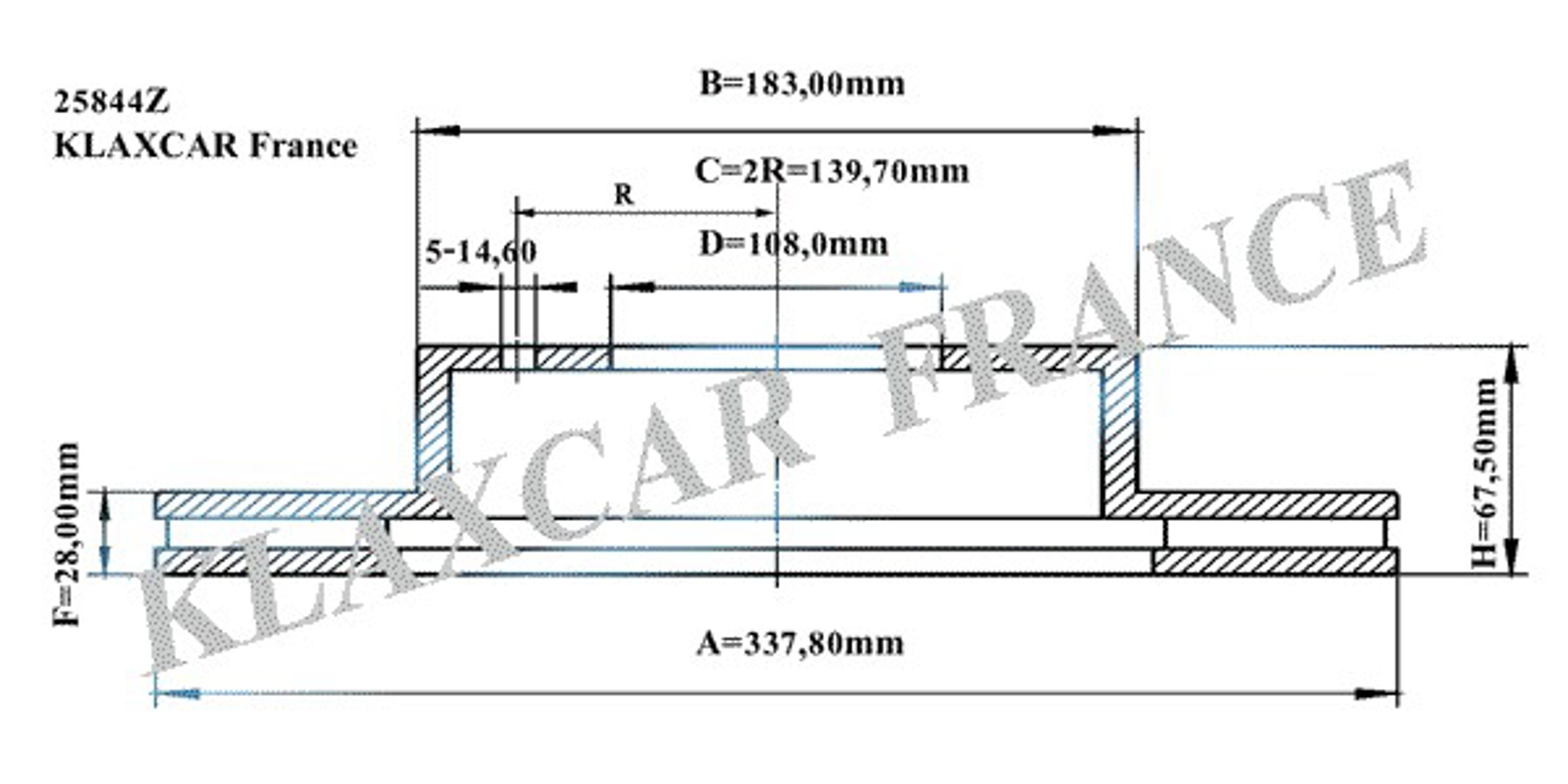 25844z KLAXCAR Тормозной диск