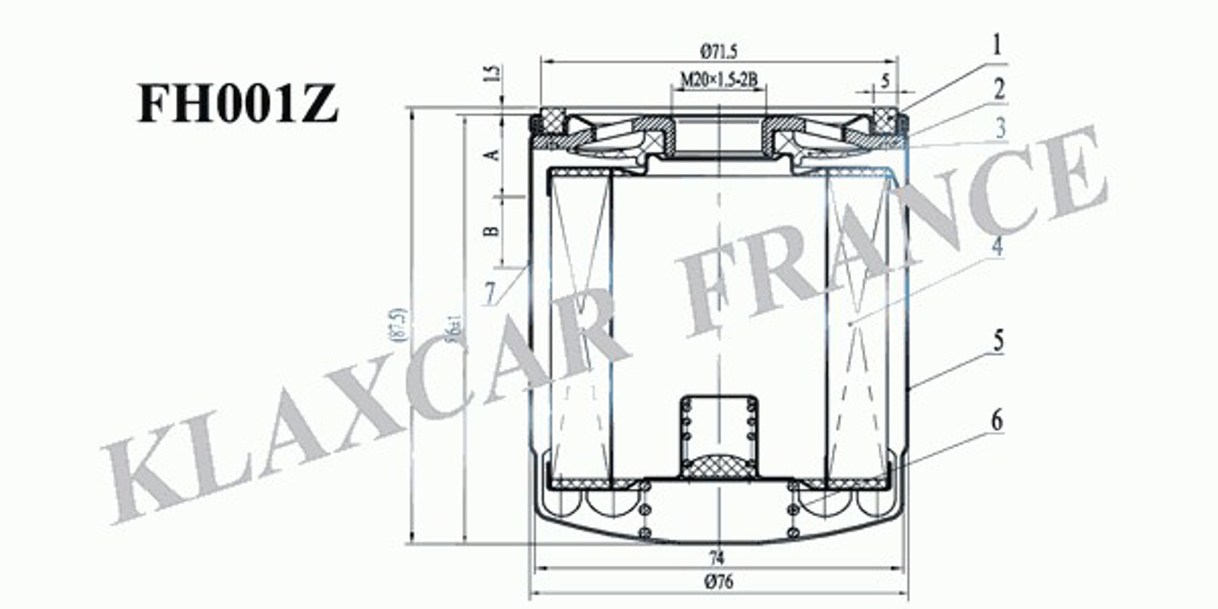 Фото 1 FH001Z KLAXCAR FRANCE Масляный фильтр