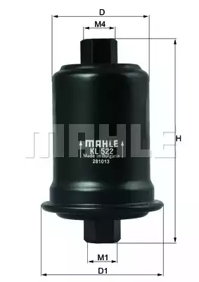 Фильтр топливный MAHLE/KNECHT KL522