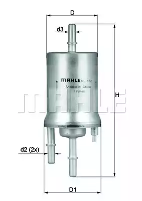 KL572 MAHLE/KNECHT Фильтр топливный погружной