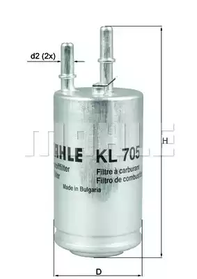 KL705 MAHLE/KNECHT Фильтр топливный погружной