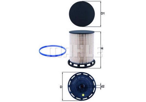 Топливный фильтр MAHLE/KNECHT KX493D