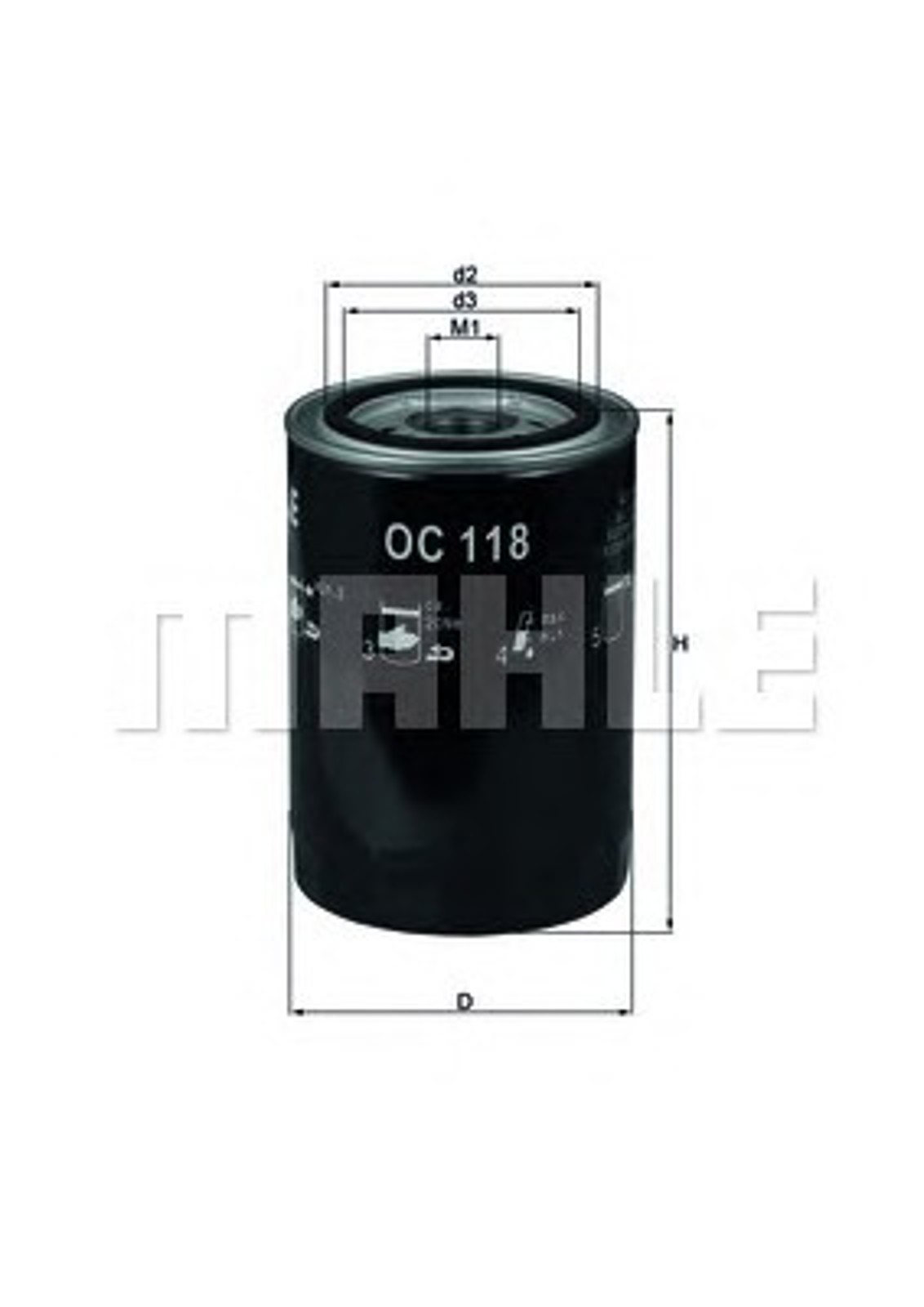 Фильтр масляный MAHLE/KNECHT OC118