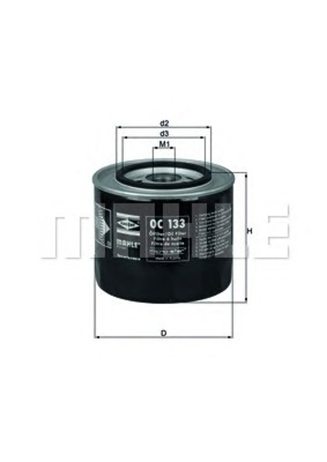 Фильтр масляный MAHLE/KNECHT OC133