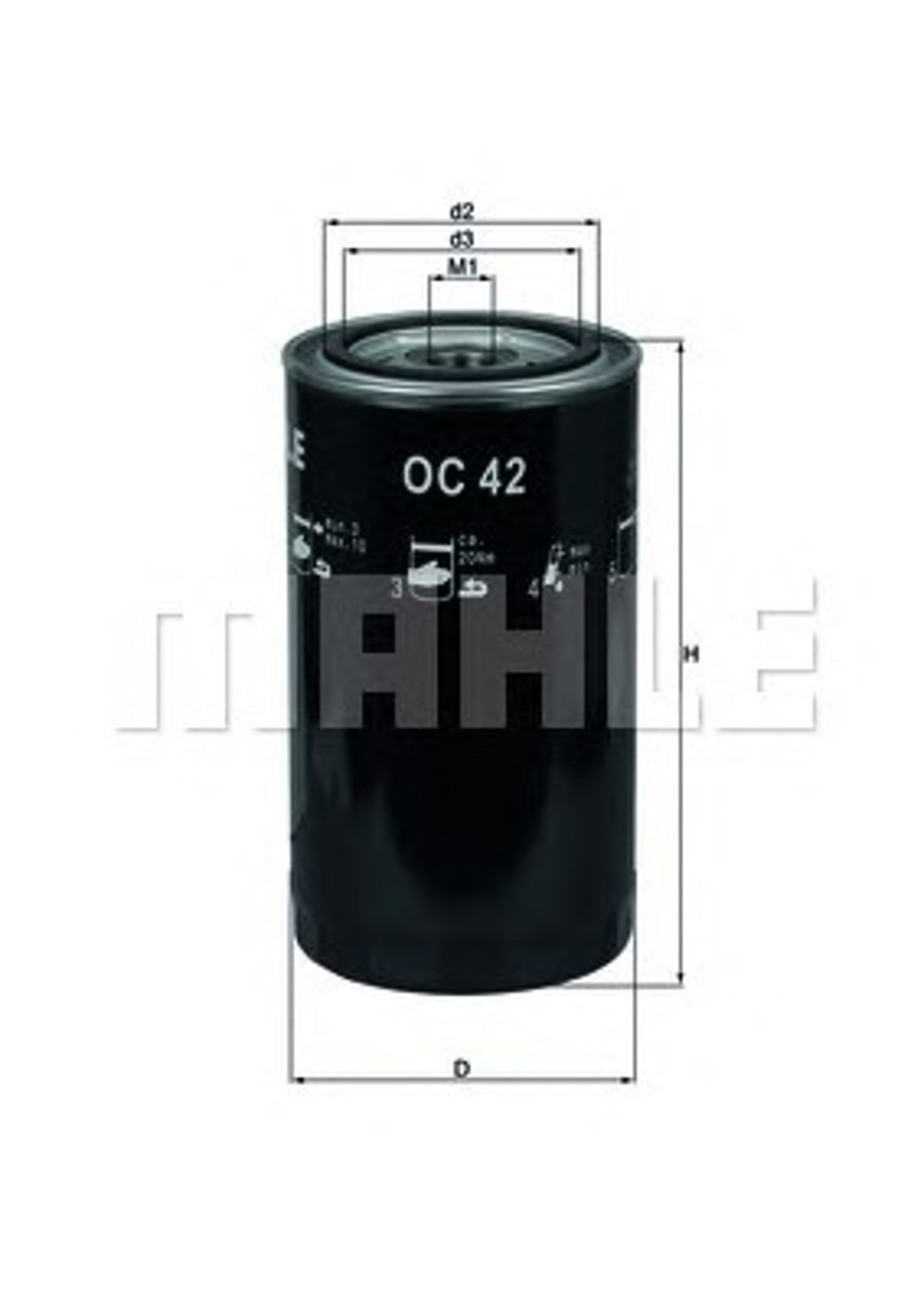 Фильтр масляный MAHLE/KNECHT OC42