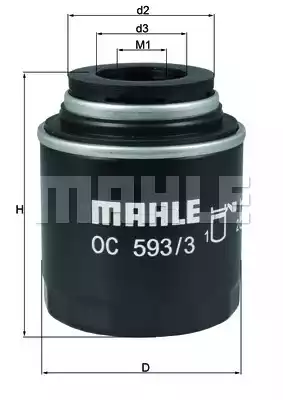 Фильтр масляный MAHLE/KNECHT OC593/3