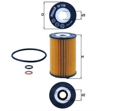 Масляный фильтр MAHLE/KNECHT OX1158D