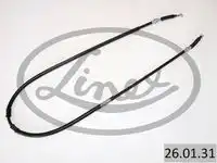 26.01.31 LINEX Трос стояночного тормоза лев MAZDA 626 GE, MX6 all 2/92-97 1655/1445 мм