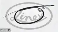 Трос стояночного тормоза лев mazda 323 09.98-05.04 1640/1375мм LINEX 26.01.35