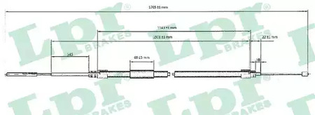 ТРОС СТОЯНОЧНОГО ТОРМОЗА LPR C0077B