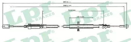 Трос ручного тормоза LPR C0173B
