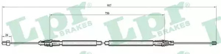Трос стояночного тормоза LPR C0348B