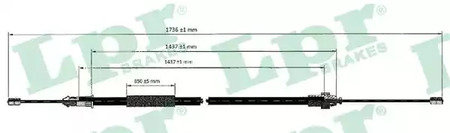 Трос стояночного тормоза LPR C0612B