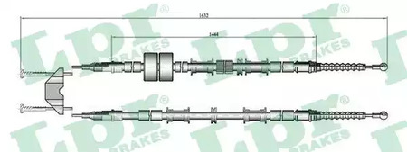 Трос ручного тормоза LPR C0652B