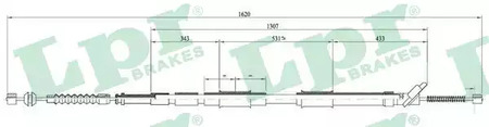 Трос стояночного тормоза lpr LPR C0873B