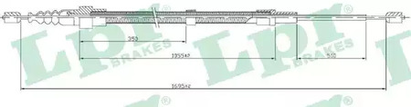 Трос стояночного тормоза lpr LPR C0952B