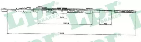 Трос стояночного тормоза lpr LPR C1146B