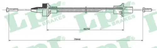 Тросик сцепления LPR C0076C