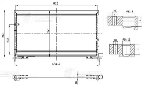 Lrac 2302 радиатор кондиционера LUZAR LRAC 2302