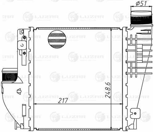 Радиатор интеркулера LUZAR LRIC2144