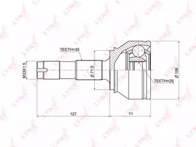 CO-3667 LYNXAUTO Шарнирный комплект, приводной вал