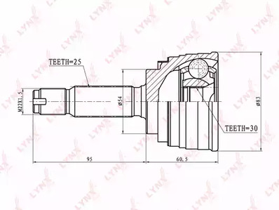 CO-5501 LYNXauto Шарнирный комплект, приводной вал