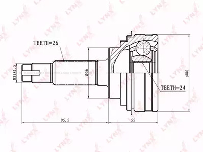 CO-7508 LYNXauto Шарнирный комплект, приводной вал