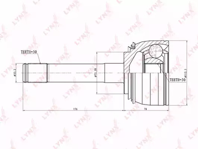 Шрус наружный к-кт LYNXAUTO CO-7532