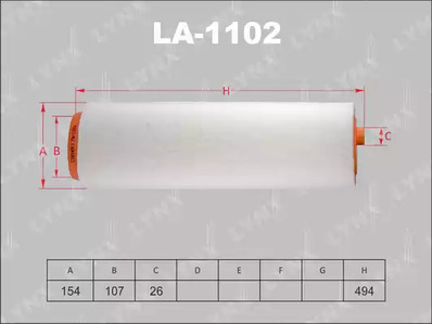 LA-1102 LYNXAUTO фильтр воздушный