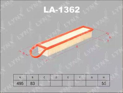 LA-1362 LYNXAUTO Воздушный фильтр