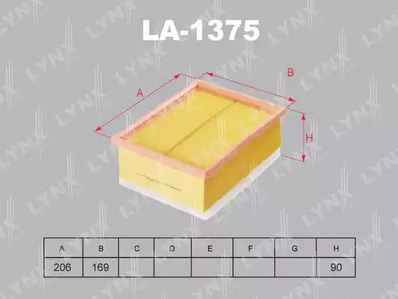 LA-1375 LYNXAUTO фильтр воздушный