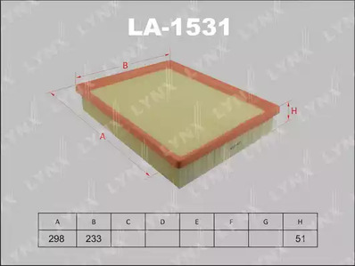 LA-1531 LYNXAUTO ФИЛЬТР ВОЗДУШНЫЙ