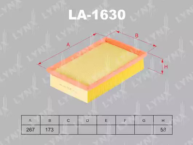 LA-1630 LYNXAUTO ФИЛЬТР ВОЗДУШНЫЙ