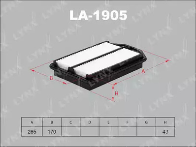 Воздушный фильтр LYNXAUTO LA-1905