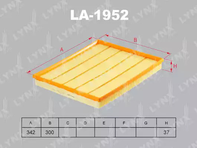 LA-1952 LYNXAUTO фильтр воздушный