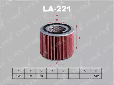 Воздушный фильтр LYNXAUTO LA-221