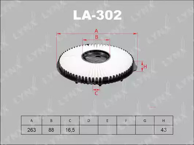 LA-302 LYNXAUTO ФИЛЬТР ВОЗДУШНЫЙ