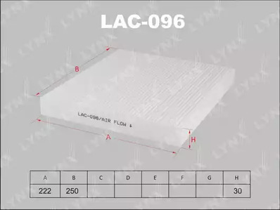 LAC-096 LYNXAUTO ФИЛЬТР САЛОНА