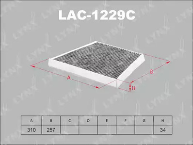 LAC-1229C LYNXAUTO фильтр воздушный салонный