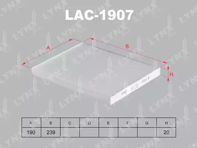 LAC-1907 LYNXauto ФИЛЬТР САЛОНА