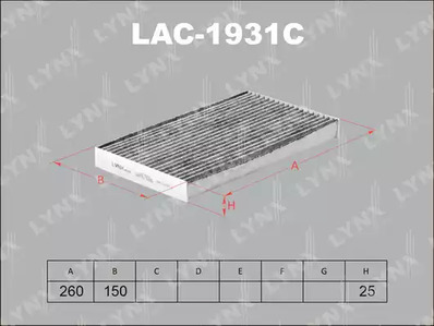 LAC-1931C LYNXAUTO ФИЛЬТР САЛОНА