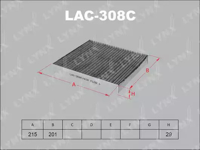 LAC-308C LYNXAUTO фильтр воздушный салонный