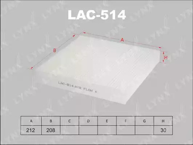 LAC-514 LYNXauto ФИЛЬТР САЛОНА